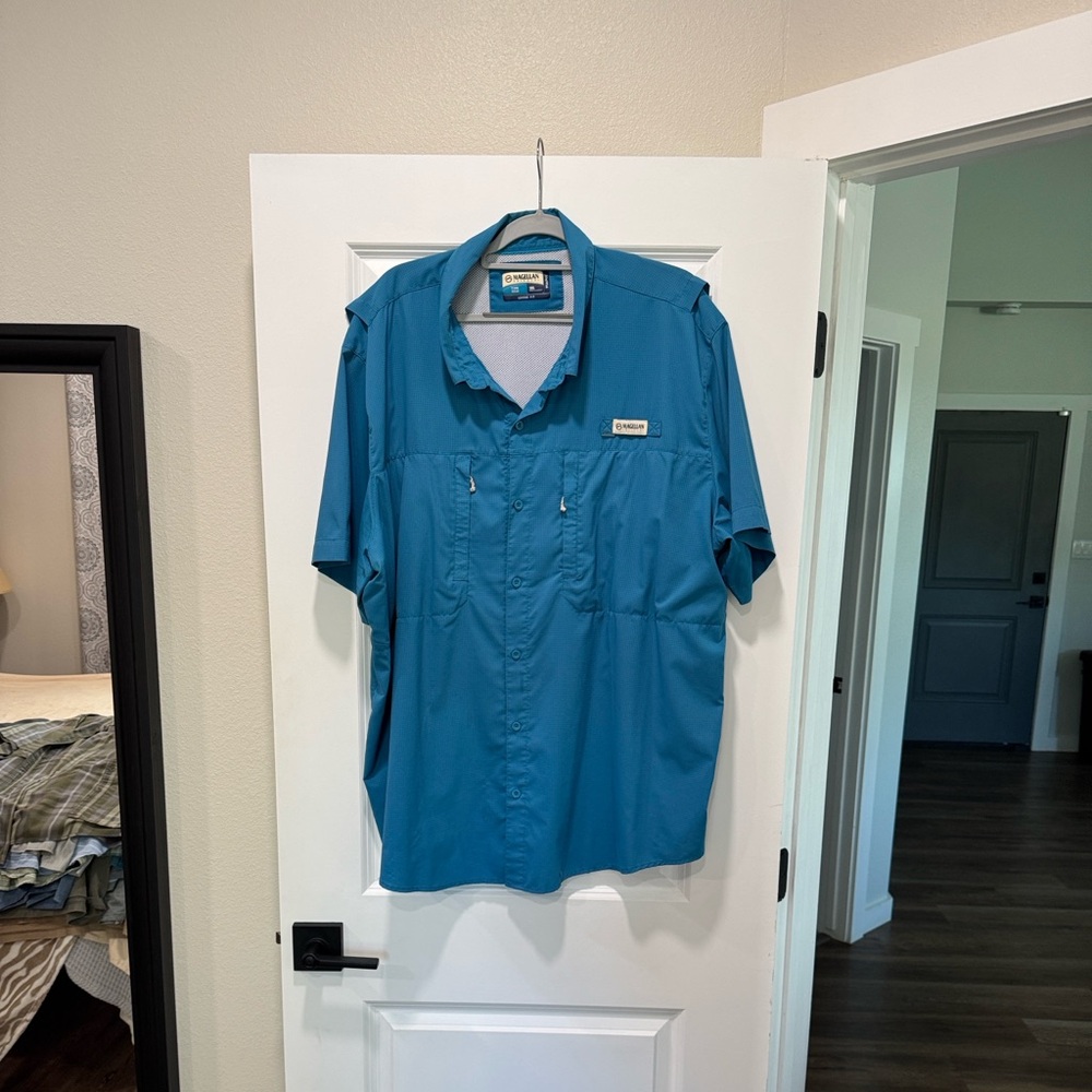Magellan Outdoors Teal Fish Gear Shirt 3XL